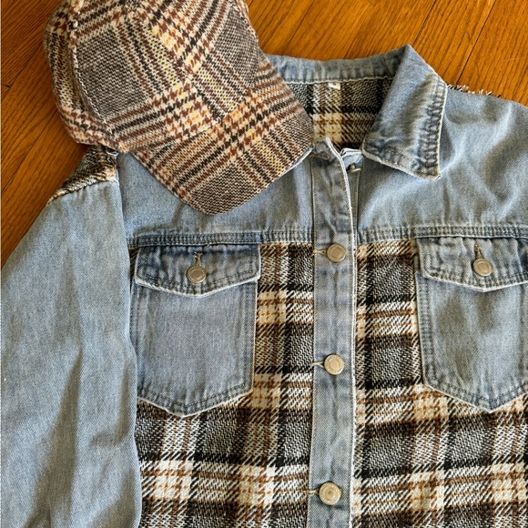 Denim and plaid shacket - Picture 6 of 6